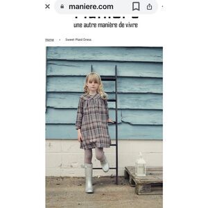 Maniere Of New York Sweet Plaid dress Girl's‎ Size 6-7 NWOT Christmas Bundle